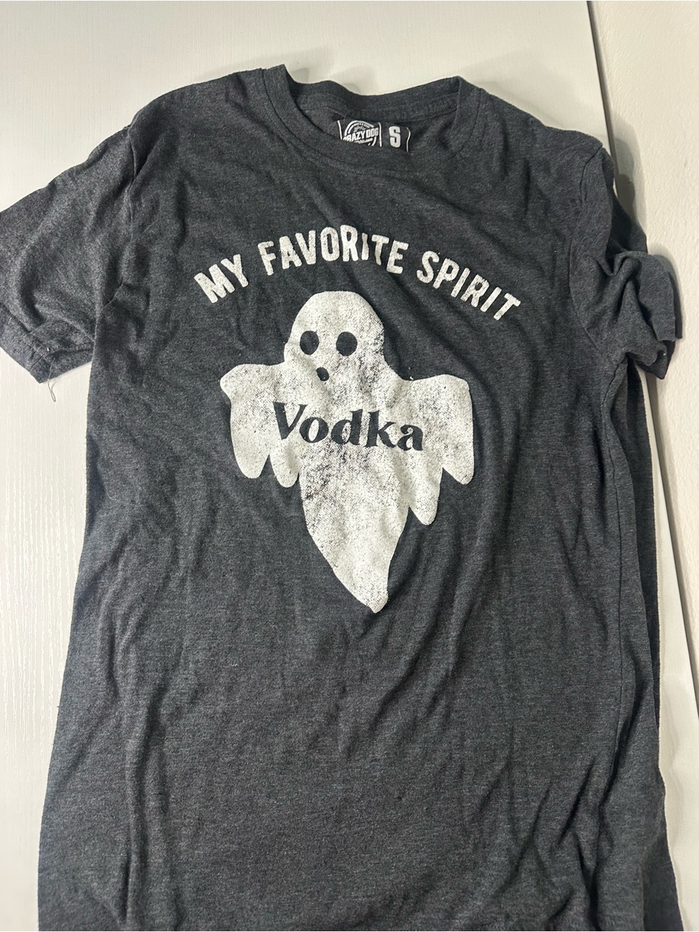 Graphic 'My Favorite Spirit Vodka' T-Shirt - Dark Gray